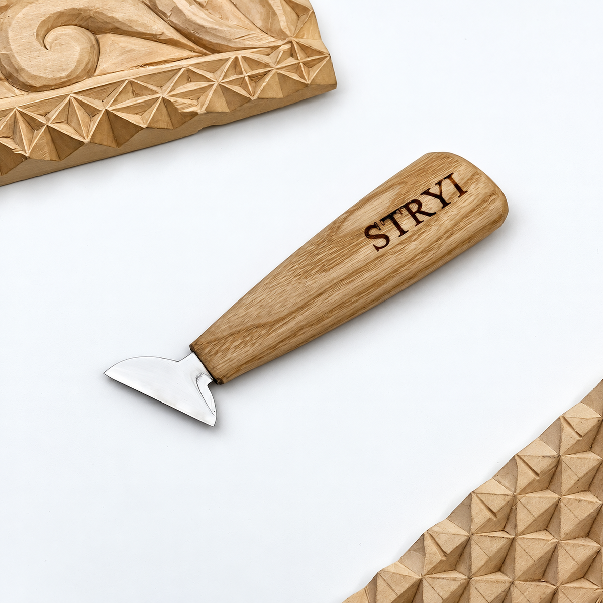 Chip Carving Knife, 50mm Blade, Carving Knife STRYI Profi — for Chip Carving Tools