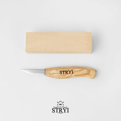 Carving kit  for figurines - knife with basswood blank STRYI Start