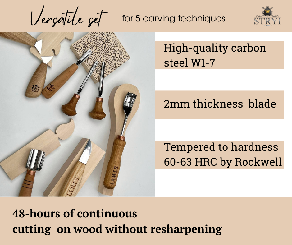 Master Wood Carving: 12-Piece STRYI Profi Versatile Craft Set