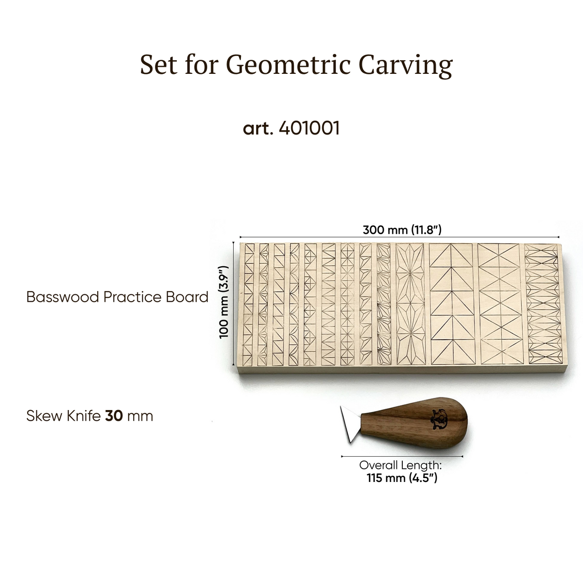 Wood carving set STRYI Start with basswood practice board for beginner woodcarvers