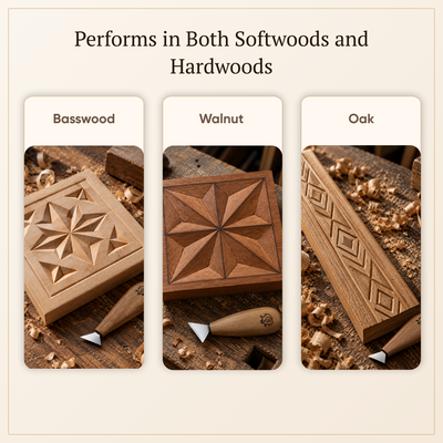 Wood carving set STRYI Start with basswood practice board for beginner woodcarvers