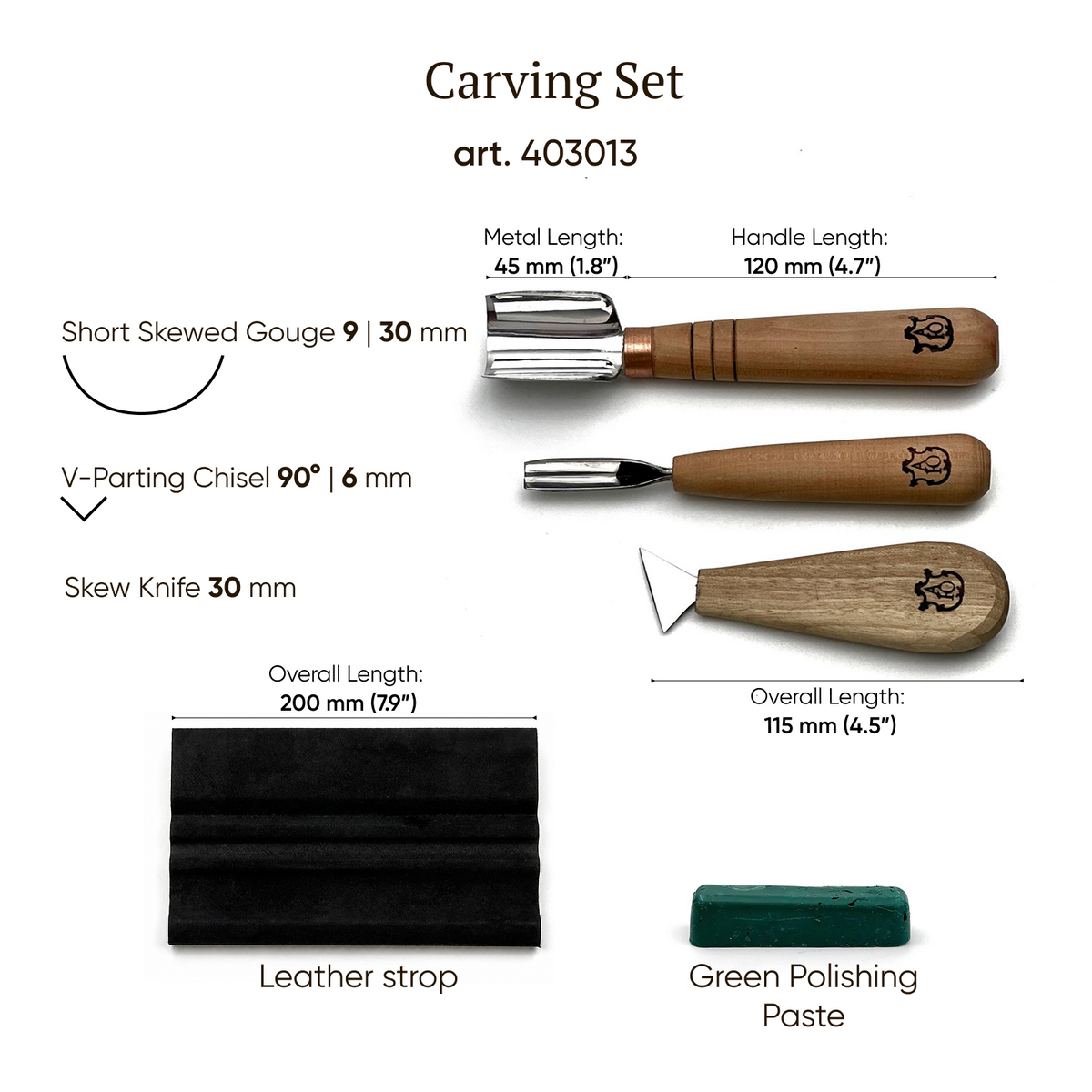 Chip Carving Kit for Beginners – 3 Tools + Sharpening Kit | STRYI