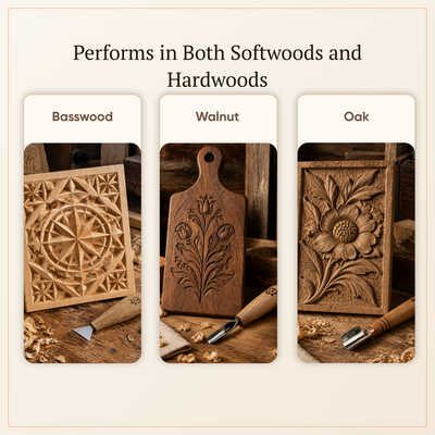 4-Piece Chip Carving Set for starter | Geometric patterns