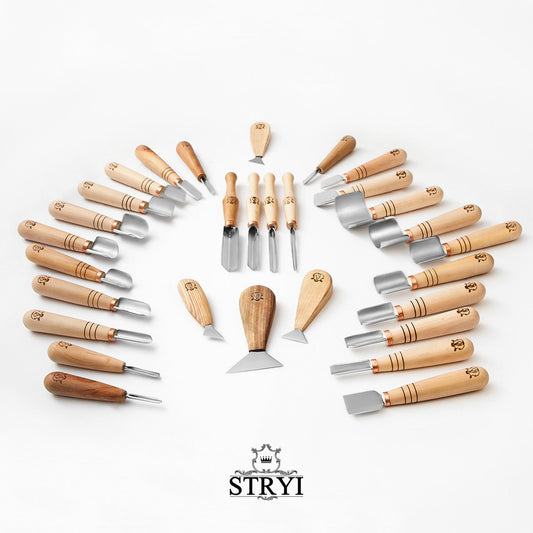 Chip Carving: 30-Piece STRYI-AY Volumetric Chip Carving Set