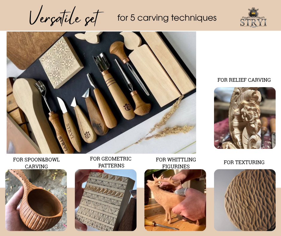 Master Wood Carving: 12-Piece STRYI Profi Versatile Craft Set