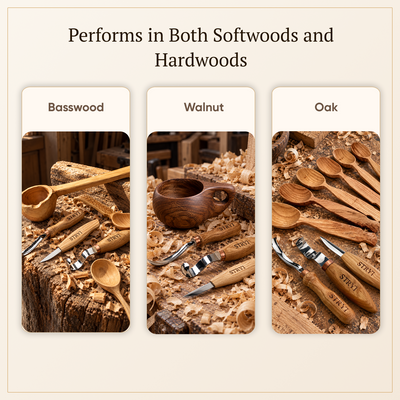 Bowl carving Set: 3-Piece STRYI Profi Spoon & Kuksa Carving Set