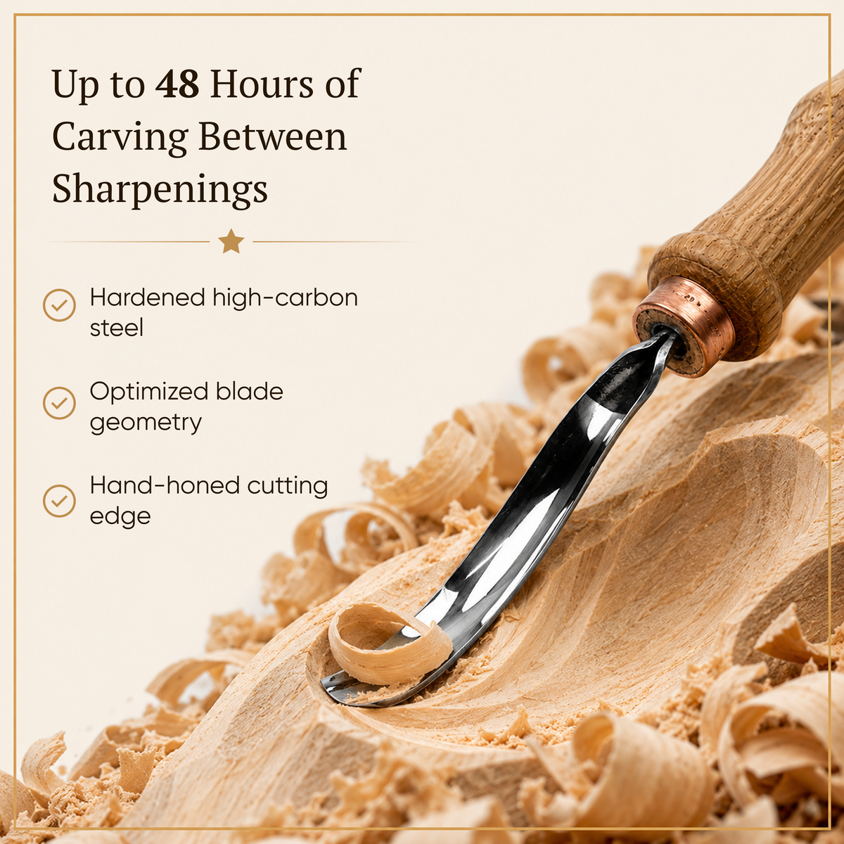 Bowl carving Set: 3-Piece STRYI Profi Spoon & Kuksa Carving Set
