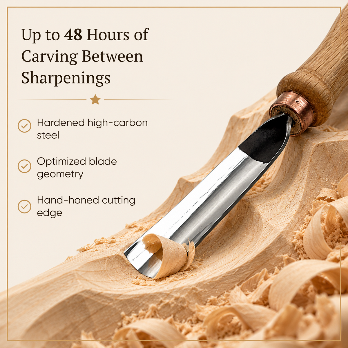 STRYI Profi 3-Piece Spoon Carving Tool Kit – Wood Carving Set for Bowls, Kuksa & Spoons with