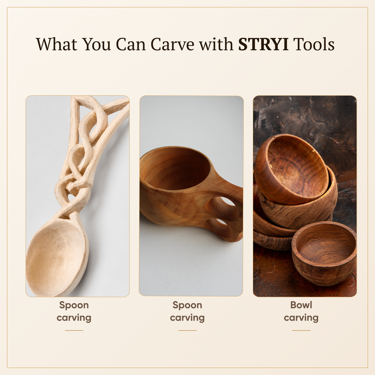Bowl & Kuksa Carving Set 4-piece All-in-one Carving Kit in Gift box