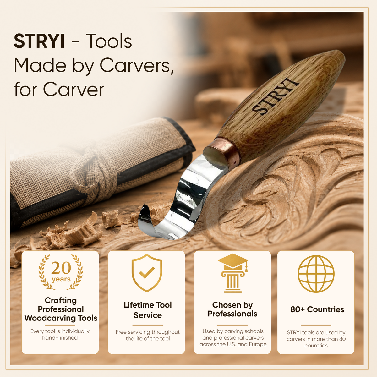 Bowl & Kuksa Carving Set 4-piece All-in-one Carving Kit in Gift box