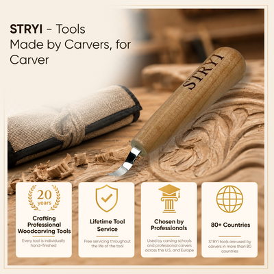 Whittling Kit, Tiny-Sized Chisels, STRYI Profi — for Carving Figurines