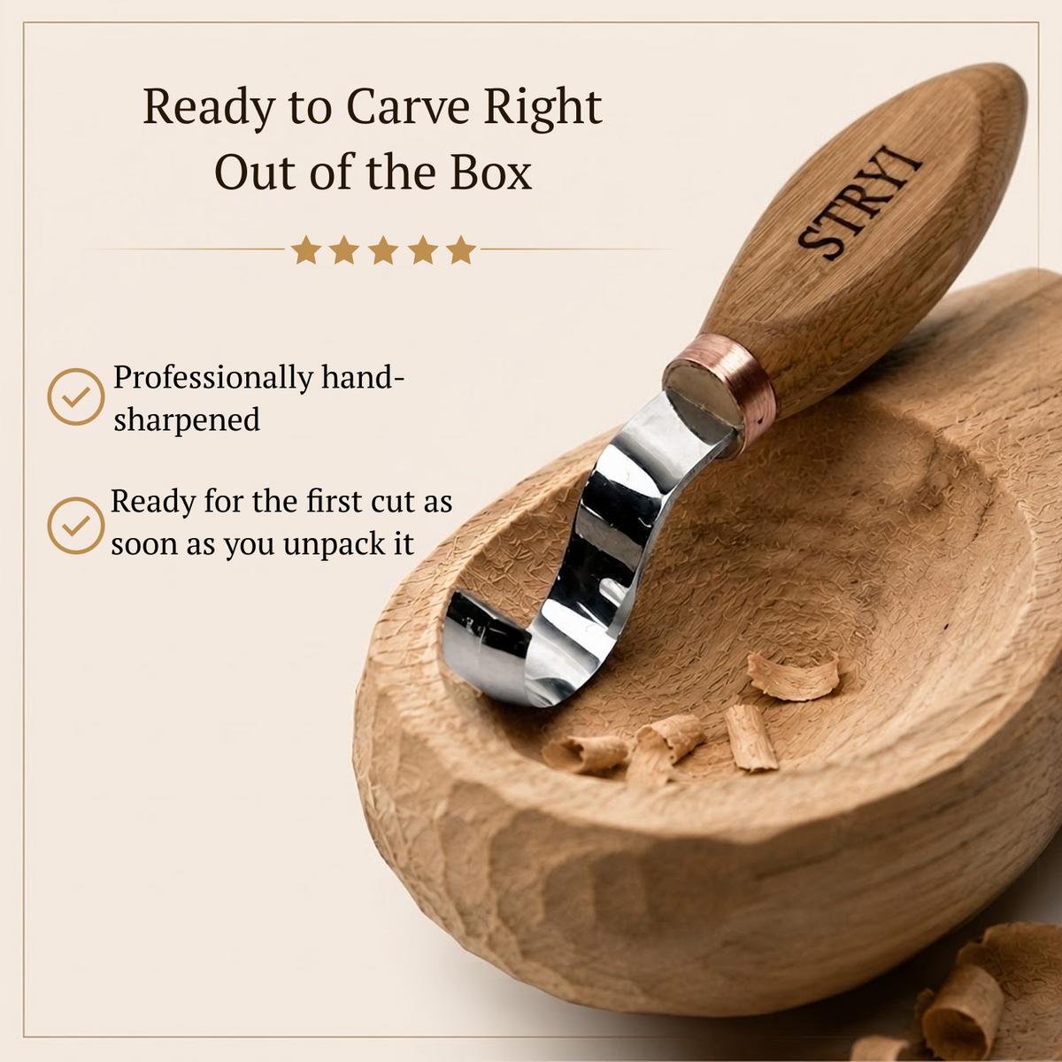Spoon and kuksa carving kit, Bowl carving set, Stryi carving toolkit