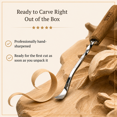 Fishtail Gouge Set for Fine Detail: 5-Piece Maestro Relief Finishing Tools