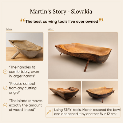Fishtail Gouge Set for Fine Detail: 5-Piece Maestro Relief Finishing Tools