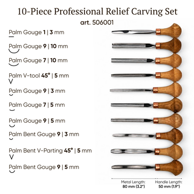 Carver’s Precision: Detailed Palm Carving and Graver Set