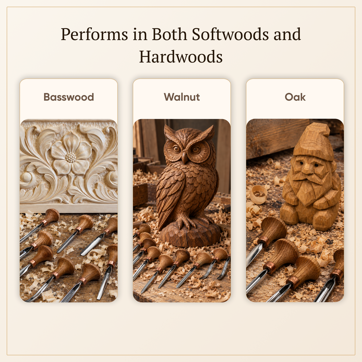 Carver’s Precision: Detailed Palm Carving and Graver Set