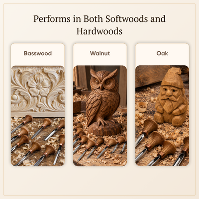 Carver’s Precision: Detailed Palm Carving and Graver Set