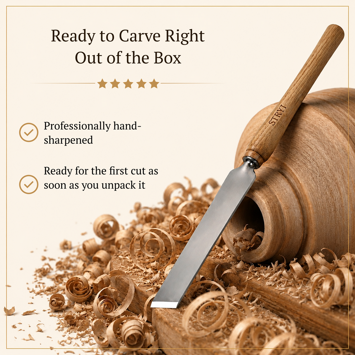 7-Piece STRYI Profi Woodturning Set, Woodworking Toolkit