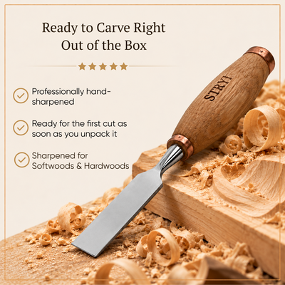 7-Piece Carving Chisel Set STRYI Profi in Wooden Gift Box