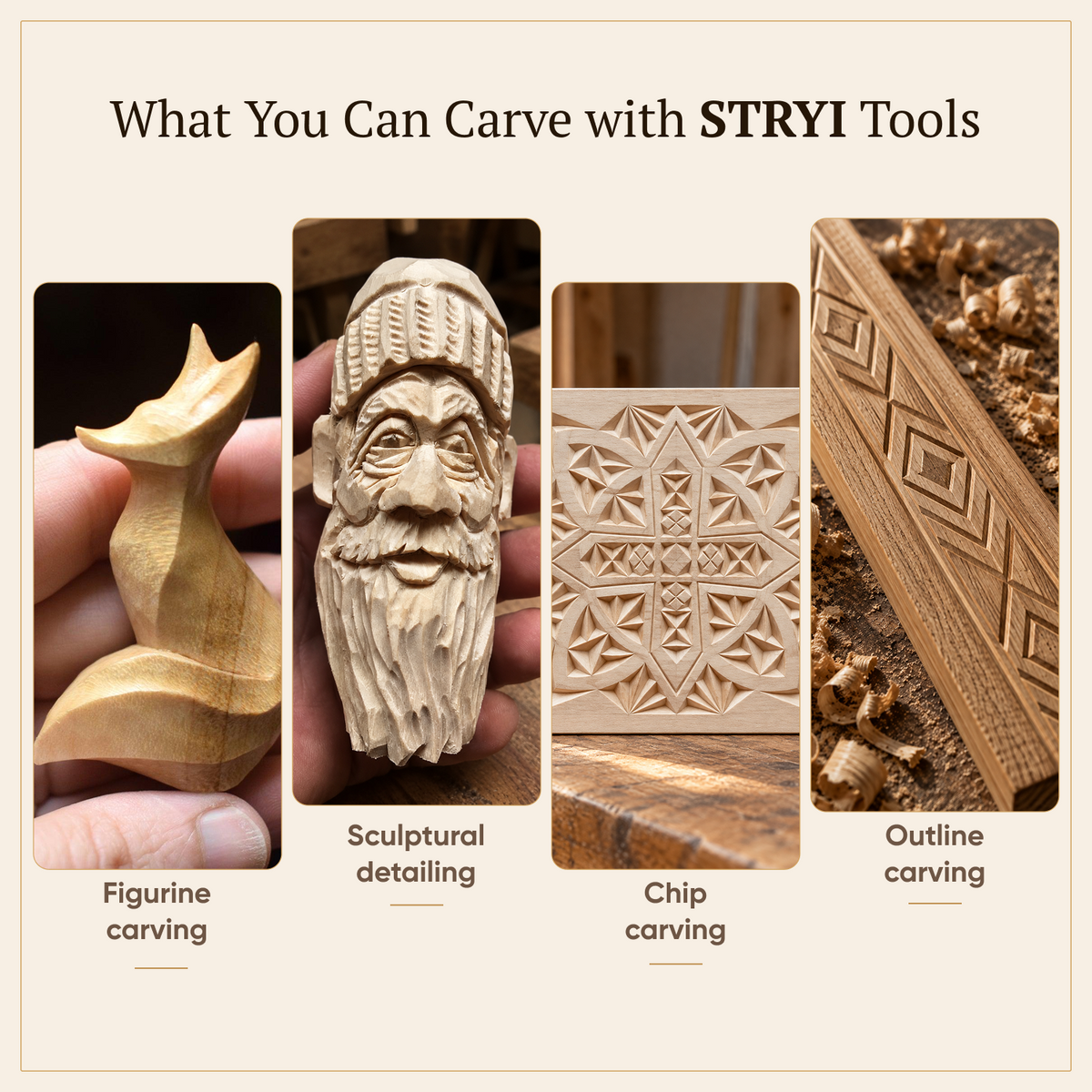 The Artisan’s: 8-Piece STRYI Profi Woodcarving Knives Set