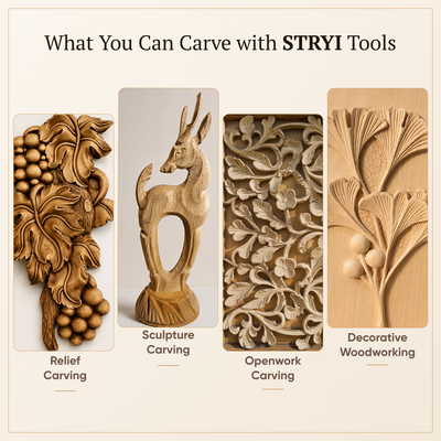 Reach Deeper Without Hitting the Rim: 5-Piece Maestro Semi-Bent Gouge Set for 3D Relief