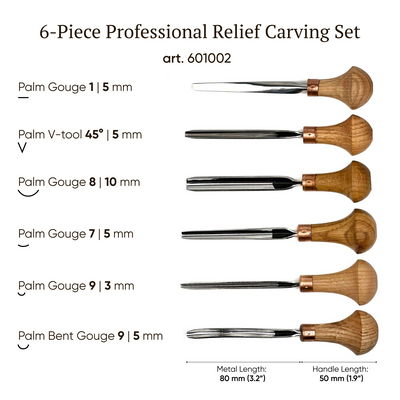 Fine Detail: 6-Piece Professional Relief Carving Set