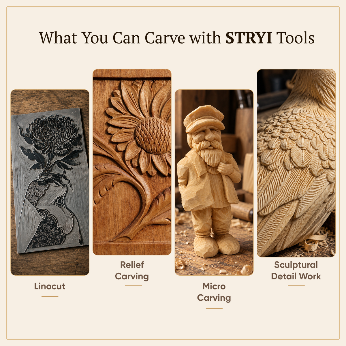 Fine Detail: 6-Piece Professional Relief Carving Set