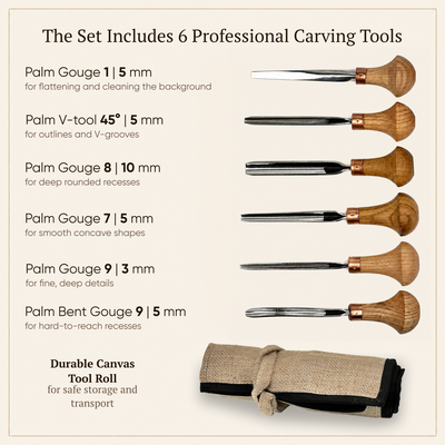 Fine Detail: 6-Piece Professional Relief Carving Set