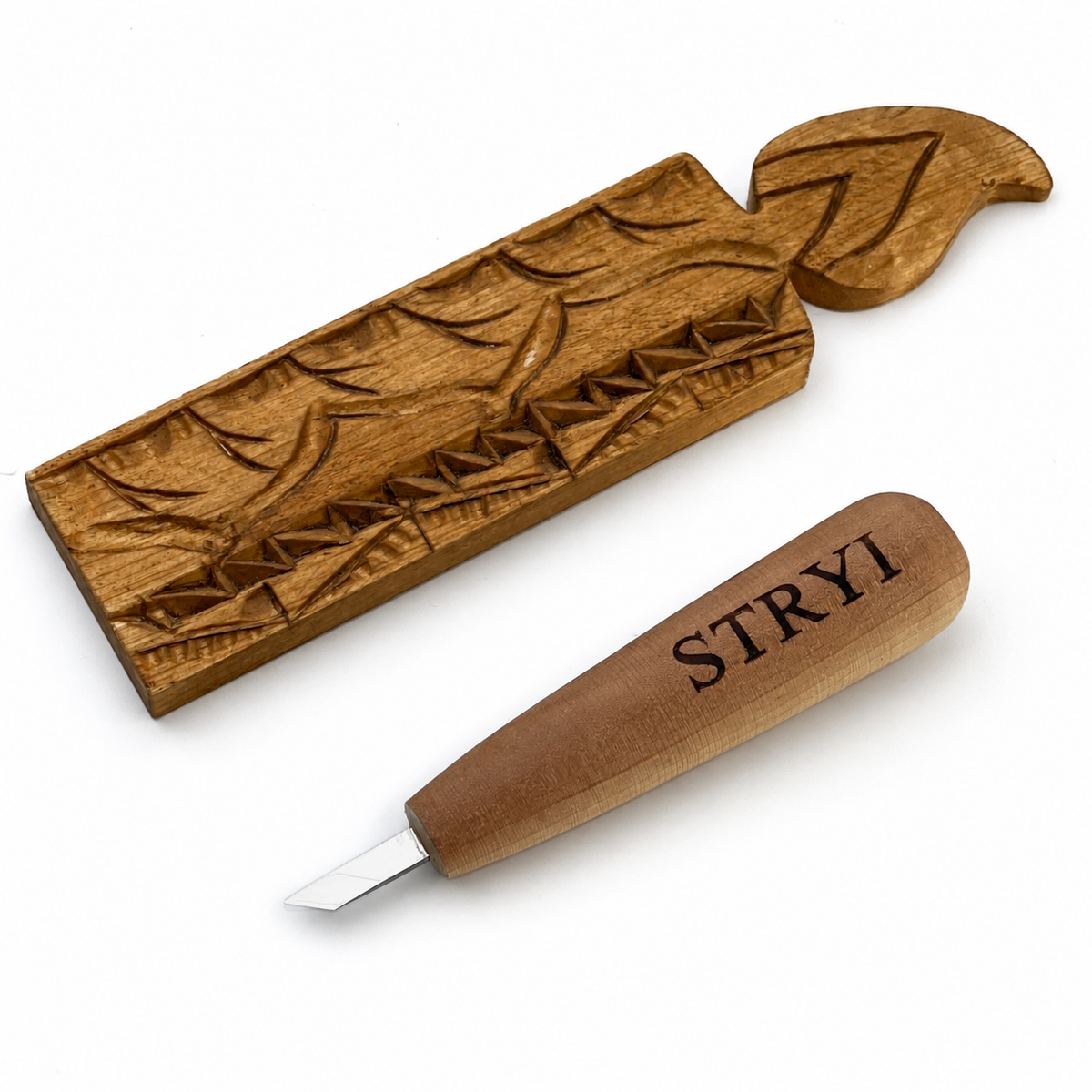 Wood Carving Knife, 6mm Blade, Short Skewed Detailing Knife STRYI — for Carving Tiny