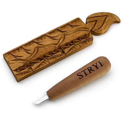 Wood Carving Knife, 6mm Blade, Short Skewed Detailing Knife STRYI — for Carving Tiny