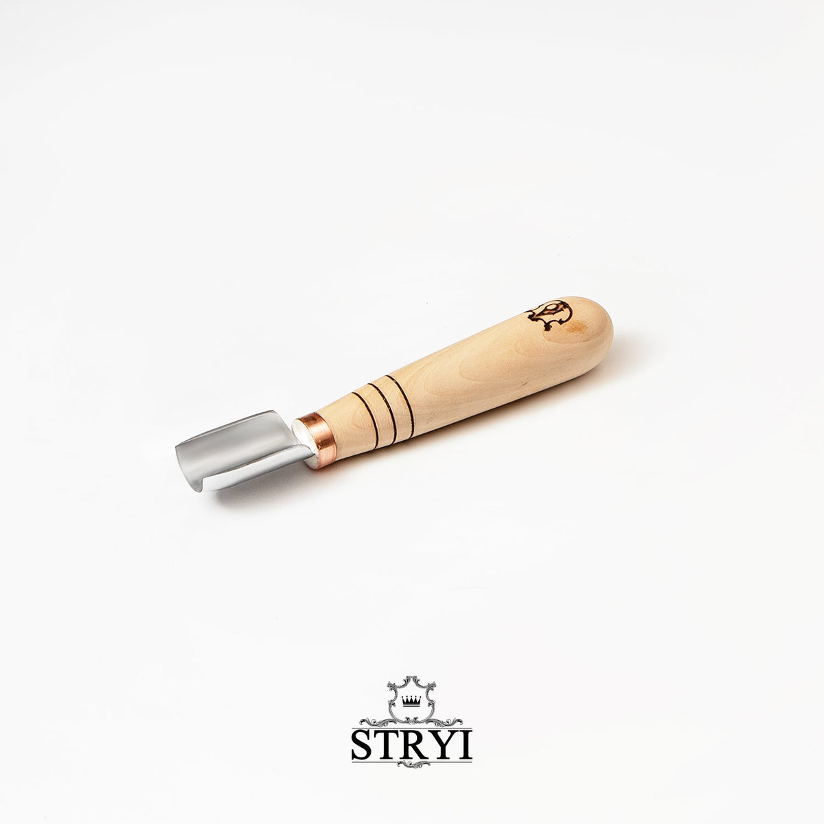Curved Wood Chisel, Sweep #9, Short Straight Gouge STRYI-AY Profi — for Chip and Relief Carving