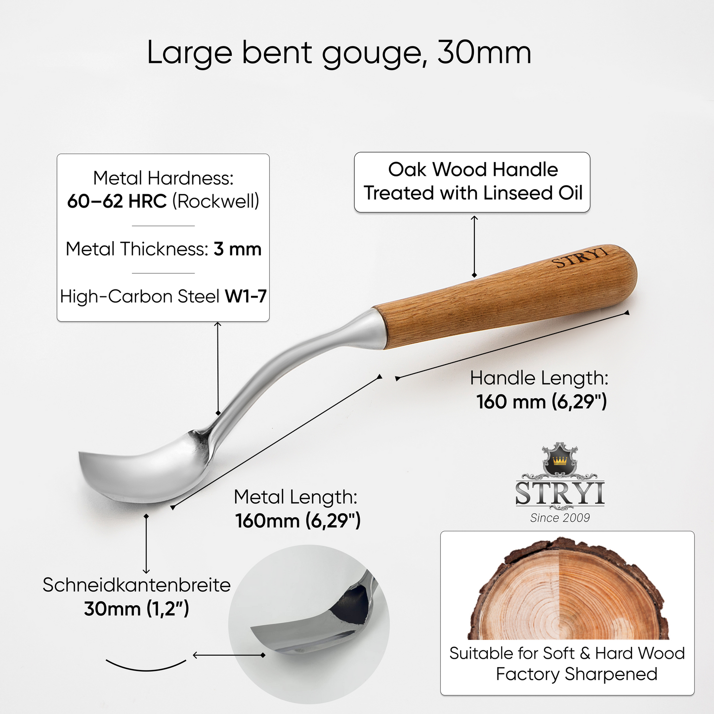 Hollowing Bowl & Kuksa Set: 4-Piece STRYI Profi Bowl & Kuksa Carving Set