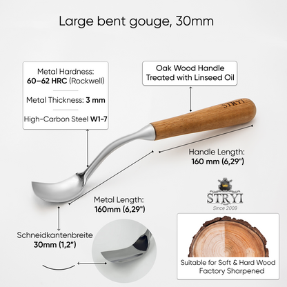 Hollowing Bowl & Kuksa Set: 4-Piece STRYI Profi Bowl & Kuksa Carving Set