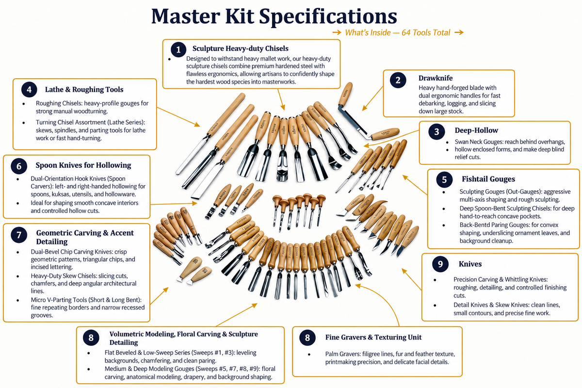 Woodworking: STRYI 64-Piece Professional Forge Set