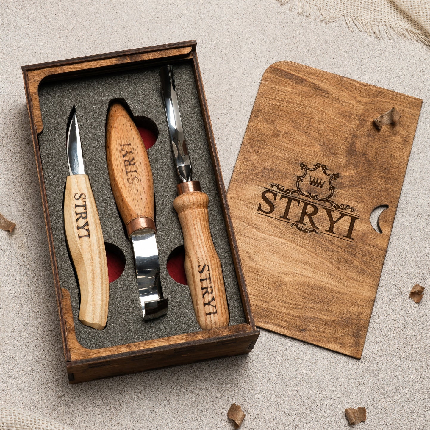 STRYI Profi 3-Piece Spoon Carving Set for Wood Carving Tool Kit