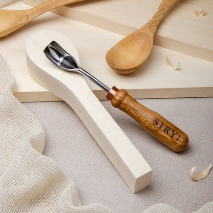 STRYI Profi Short Bent Gouge 0.8 in (20mm) for Wood Carving and Detailed Hollowing