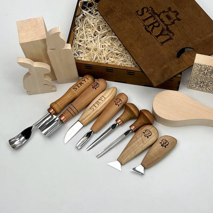 Master Wood Carving: 12-Piece STRYI Profi Versatile Craft Set