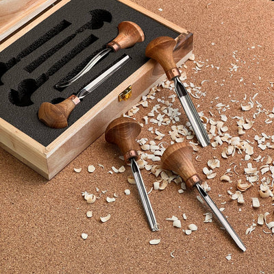 Fine Detail & Micro-Carving: 5-Piece Professional Detailed Relief Carving Palm Set