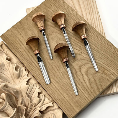 Fine Detail & Micro-Carving: 5-Piece Professional Detailed Relief Carving Palm Set