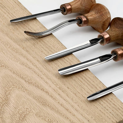 Fine Detail & Micro-Carving: 5-Piece Professional Detailed Relief Carving Palm Set