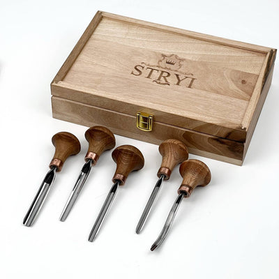 Fine Detail & Micro-Carving: 5-Piece Professional Detailed Relief Carving Palm Set