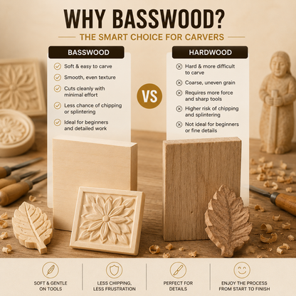 Premium 4-pcs Basswood Carving Board set