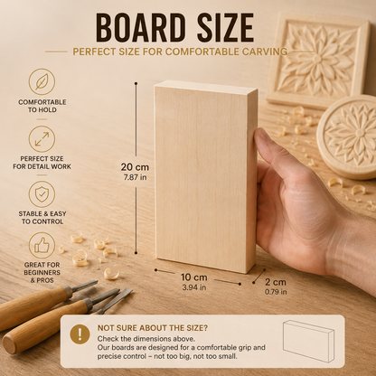 Premium 4-pcs Basswood Carving Board set