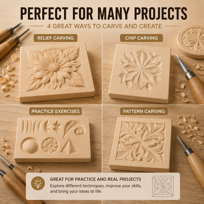 Premium 4-pcs Basswood Carving Board set