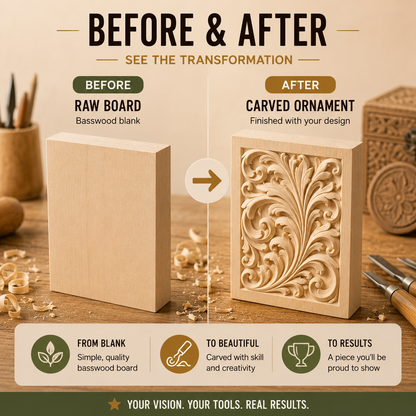 Premium 4-pcs Basswood Carving Board set