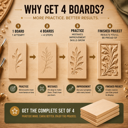 Premium 4-pcs Basswood Carving Board set
