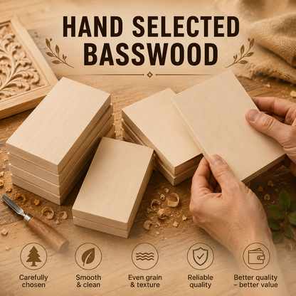 Premium 4-pcs Basswood Carving Board set