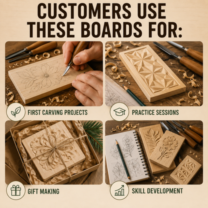 Premium 4-pcs Basswood Carving Board set