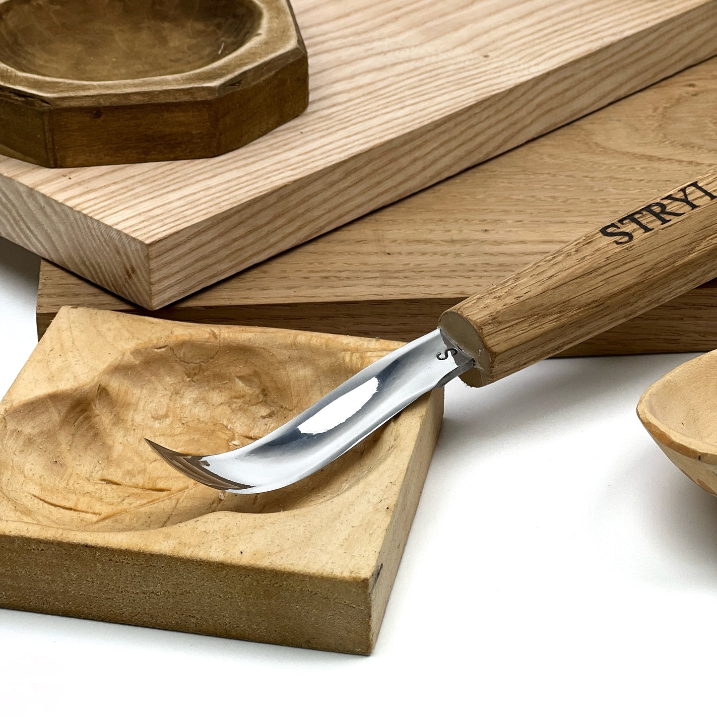 STRYI Spoon Carving Hook Knife Shallow Curve Wood Carving Tool for Spoons and Spatulas