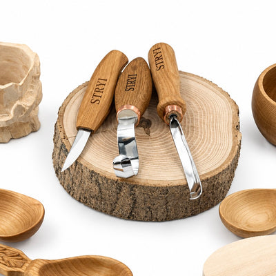 STRYI Profi 3-Piece Spoon Carving Set for Wood Carving Tool Kit